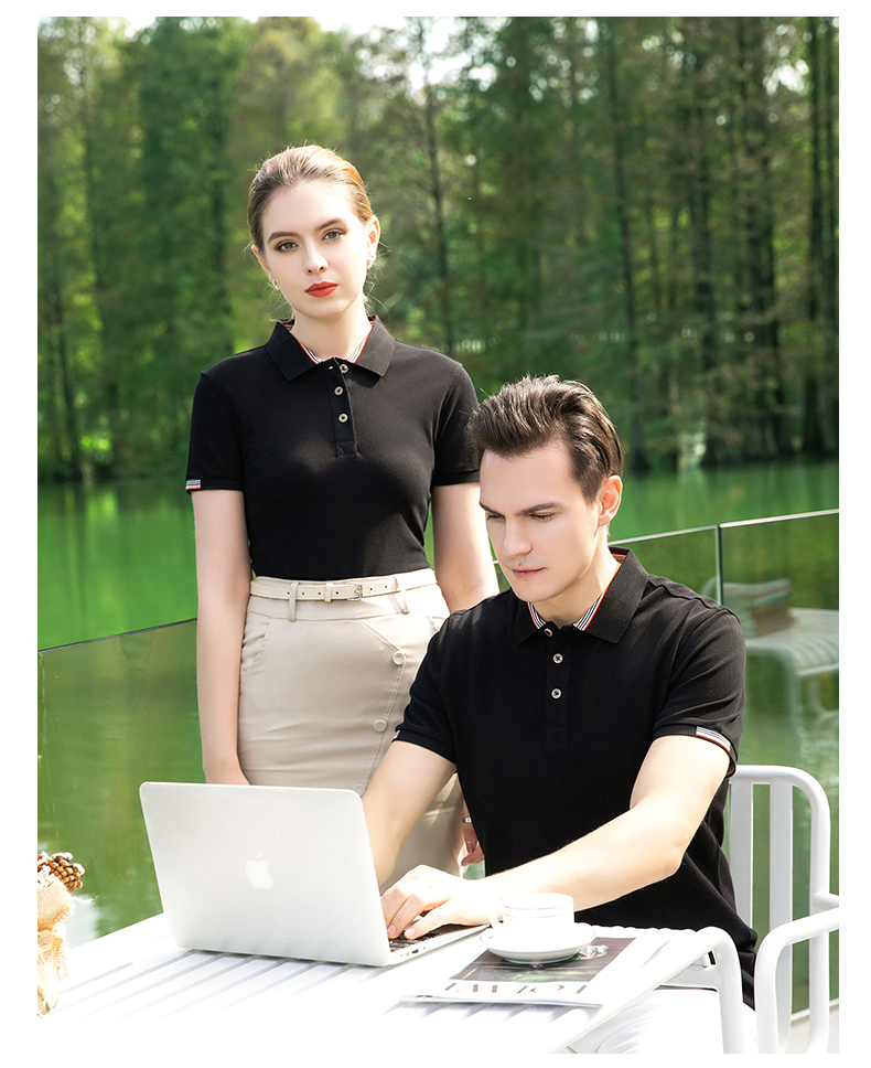 210g long-staple cotton lapel short-sleeved POLO shirt universal 72-2269