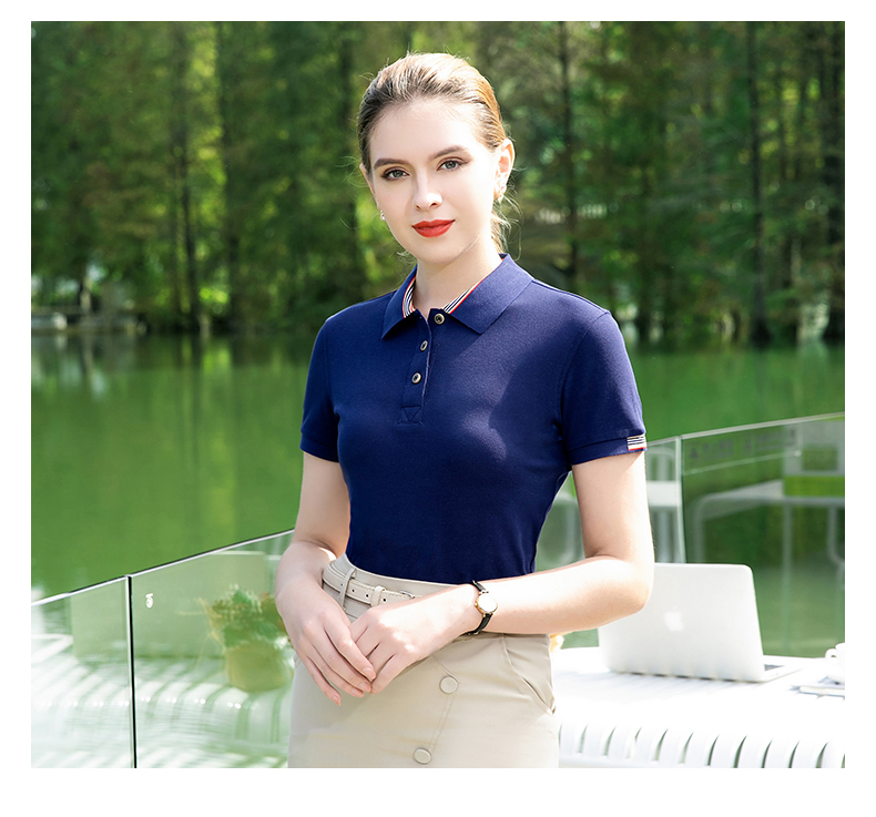 210g long-staple cotton lapel short-sleeved POLO shirt universal 72-2269