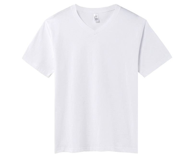 250g heavyweight cotton V-neck short-sleeved T-shirt universal Z14-92501V