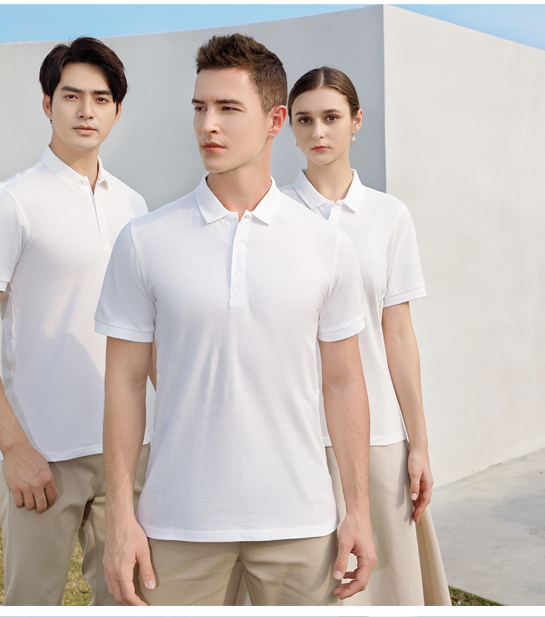 210g combed cotton lapel short-sleeved POLO shirt universal style I03-2990