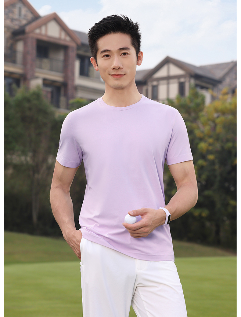 130g light cloud fiber high elastic skin-friendly short-sleeved round neck T-shirt GJ11-81011