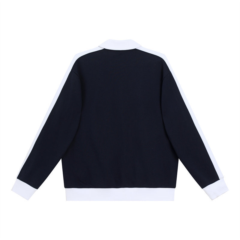 380g combed brushed composite cotton contrast color double zipper stand collar sweatshirt G21-U-X45076