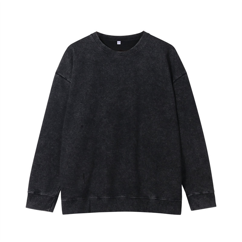 370g heavy terry washed old round neck sweatshirt G21-U-XU150