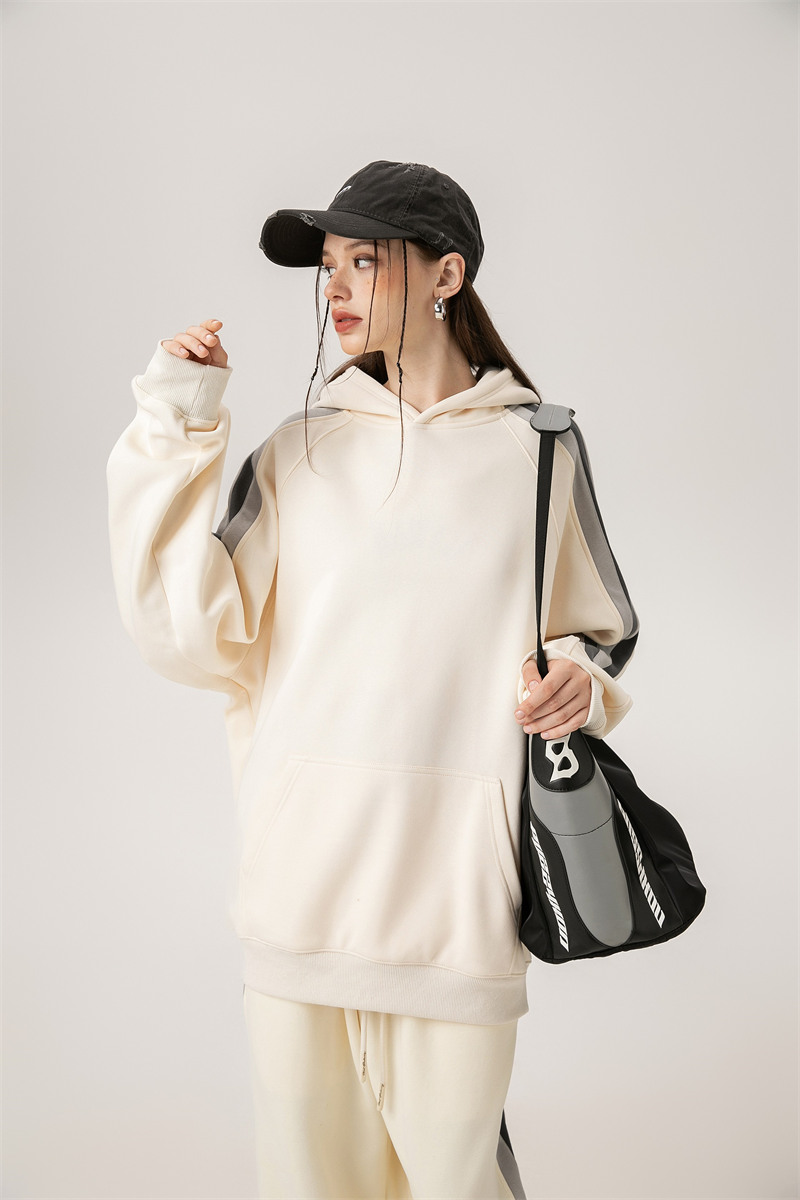 380g trendy personality spaced line hooded sweatshirt G21-U-XWY707