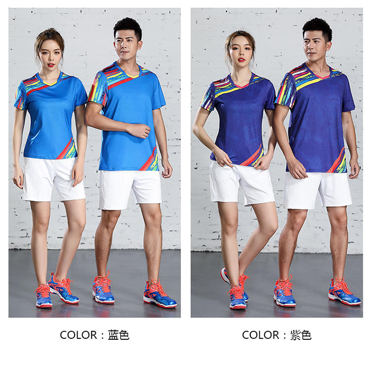 B120313 Table Tennis, Badminton and Tennis Sportswear Quick Dry Round Neck Top Sportswear Badminton Clothes