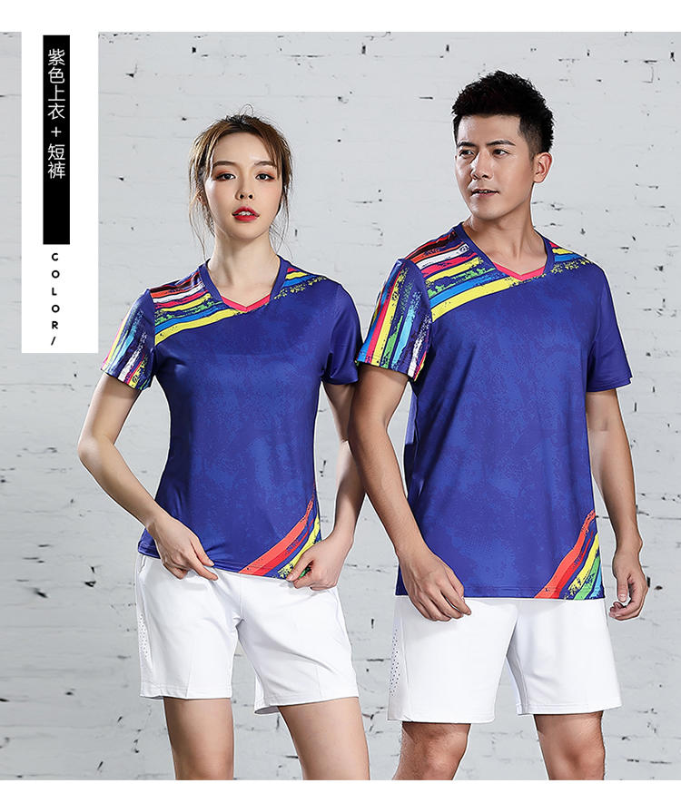 B120313 Table Tennis, Badminton and Tennis Sportswear Quick Dry Round Neck Top Sportswear Badminton Clothes