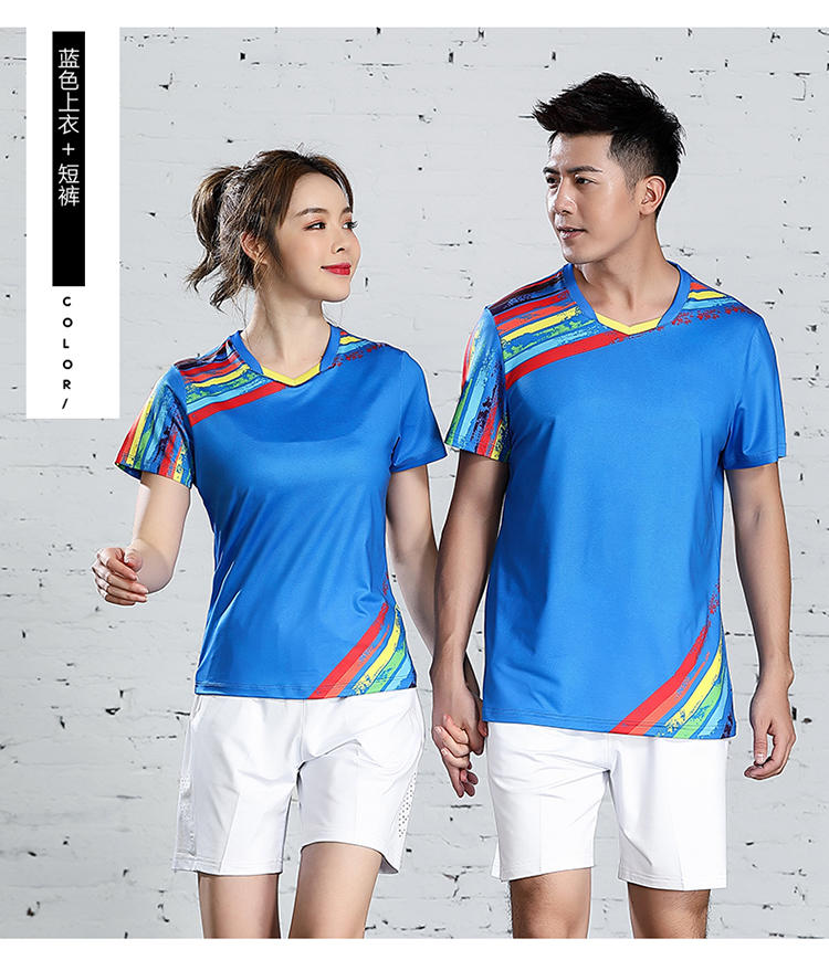 B120313 Table Tennis, Badminton and Tennis Sportswear Quick Dry Round Neck Top Sportswear Badminton Clothes