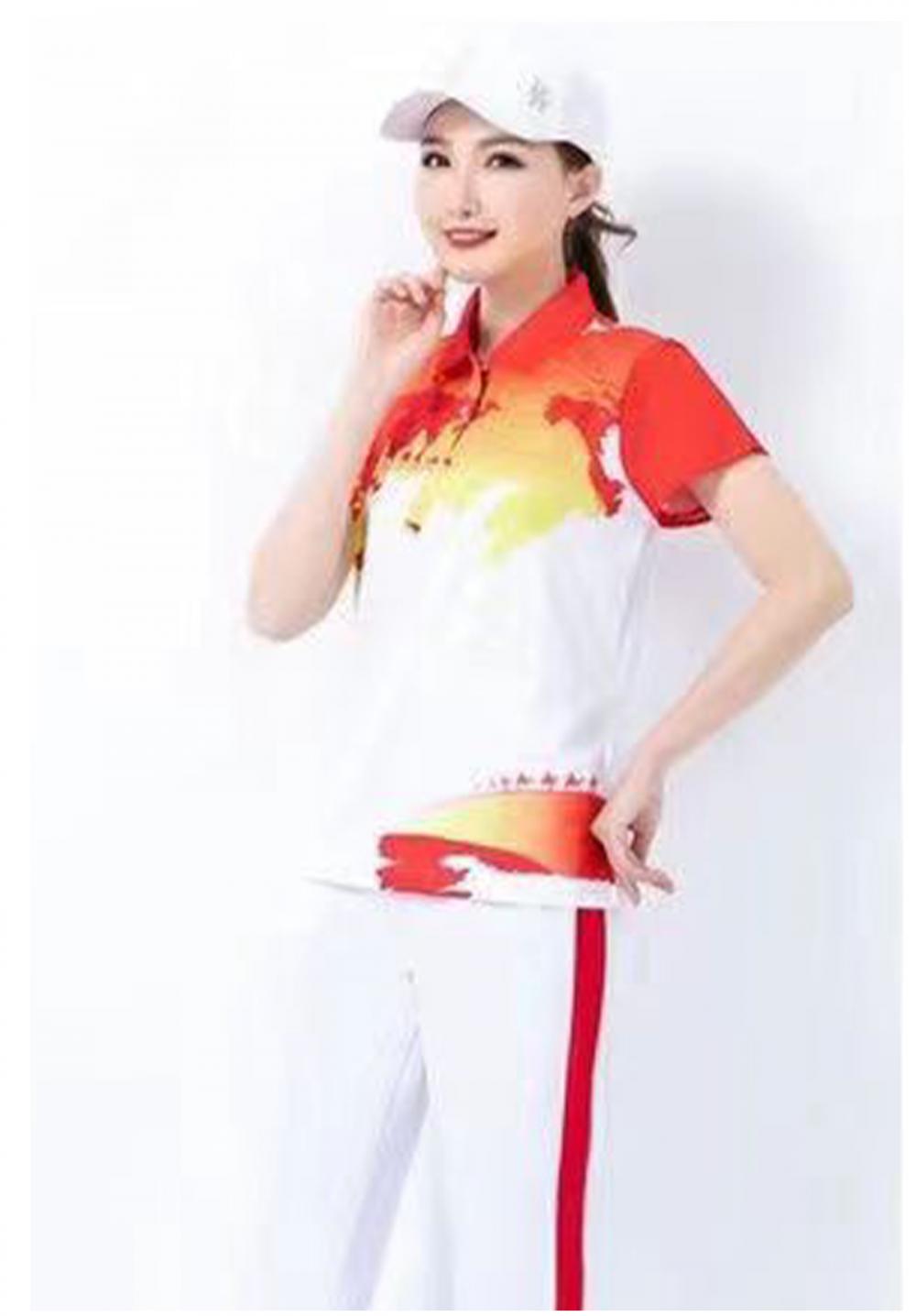 88098#88099# Quick-drying breathable style One Belt One Road style short-sleeved T-shirt short-sleeved lapel