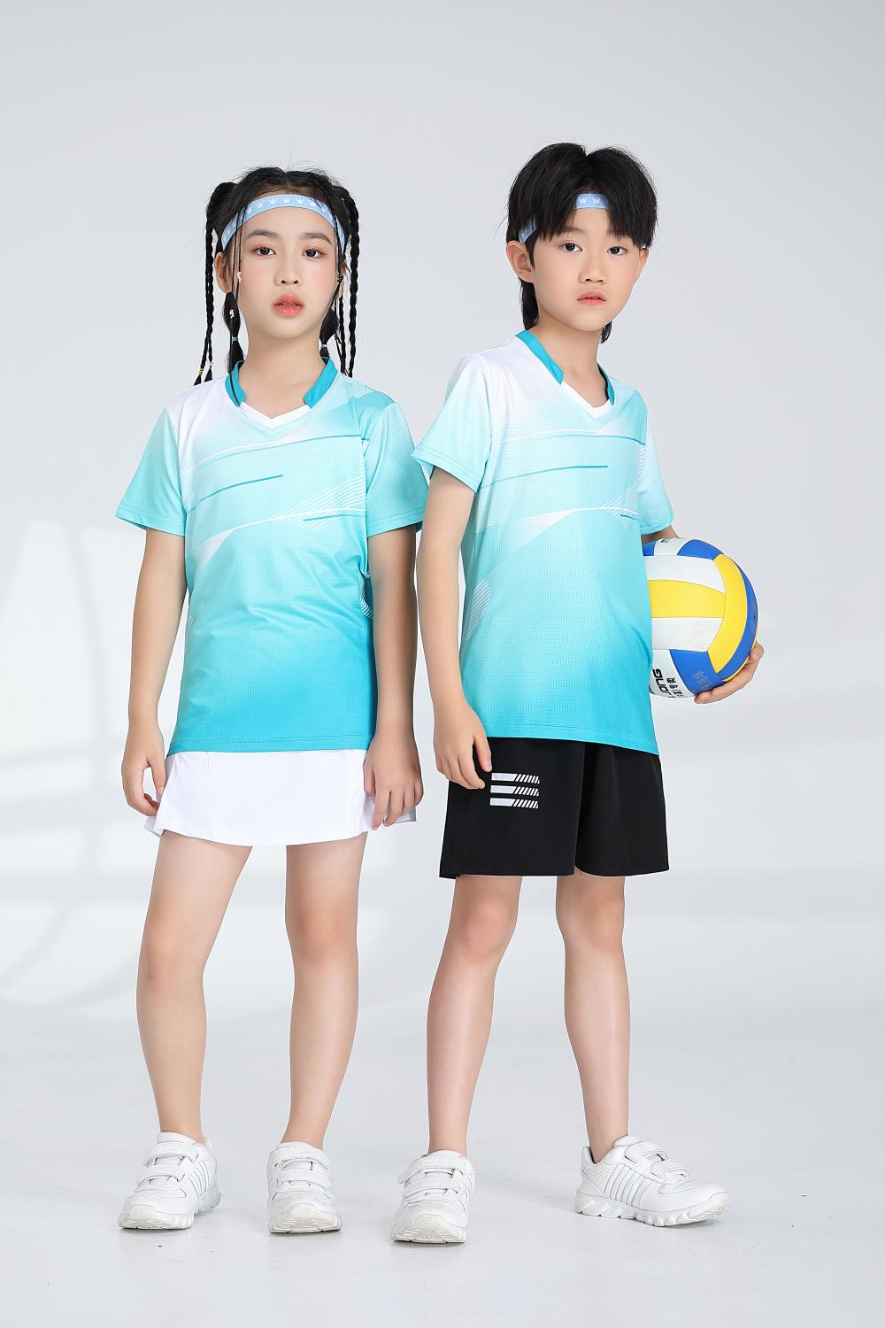 1885B style - Net badminton children clothing single top T-shirt short sleeve V-neck